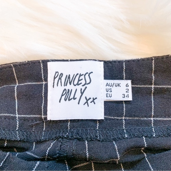 Princess Polly Spiro Black White Checked High Waist Cropped Pants - Picture 6 of 6
